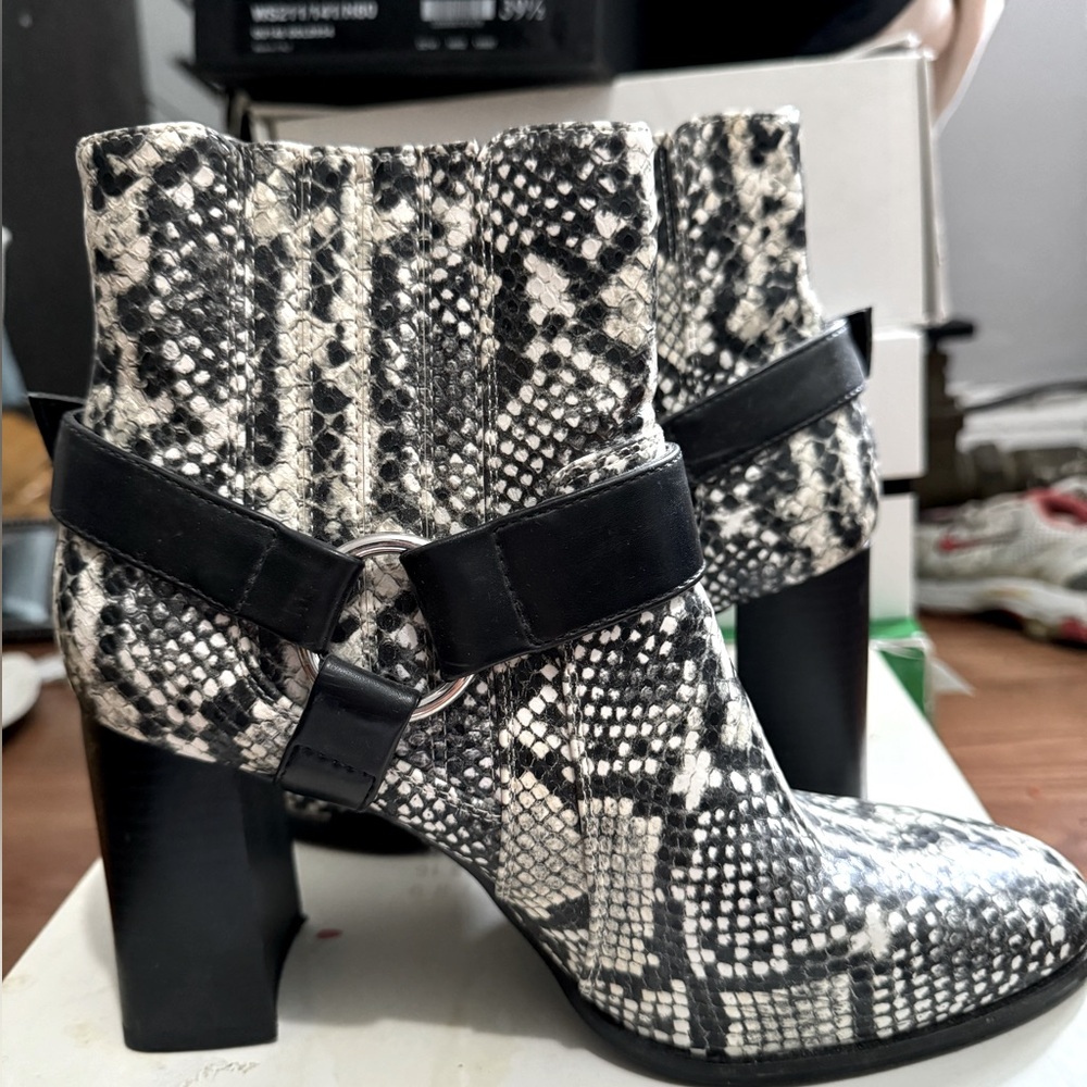 Bcbg Snake Print Booties - image 1